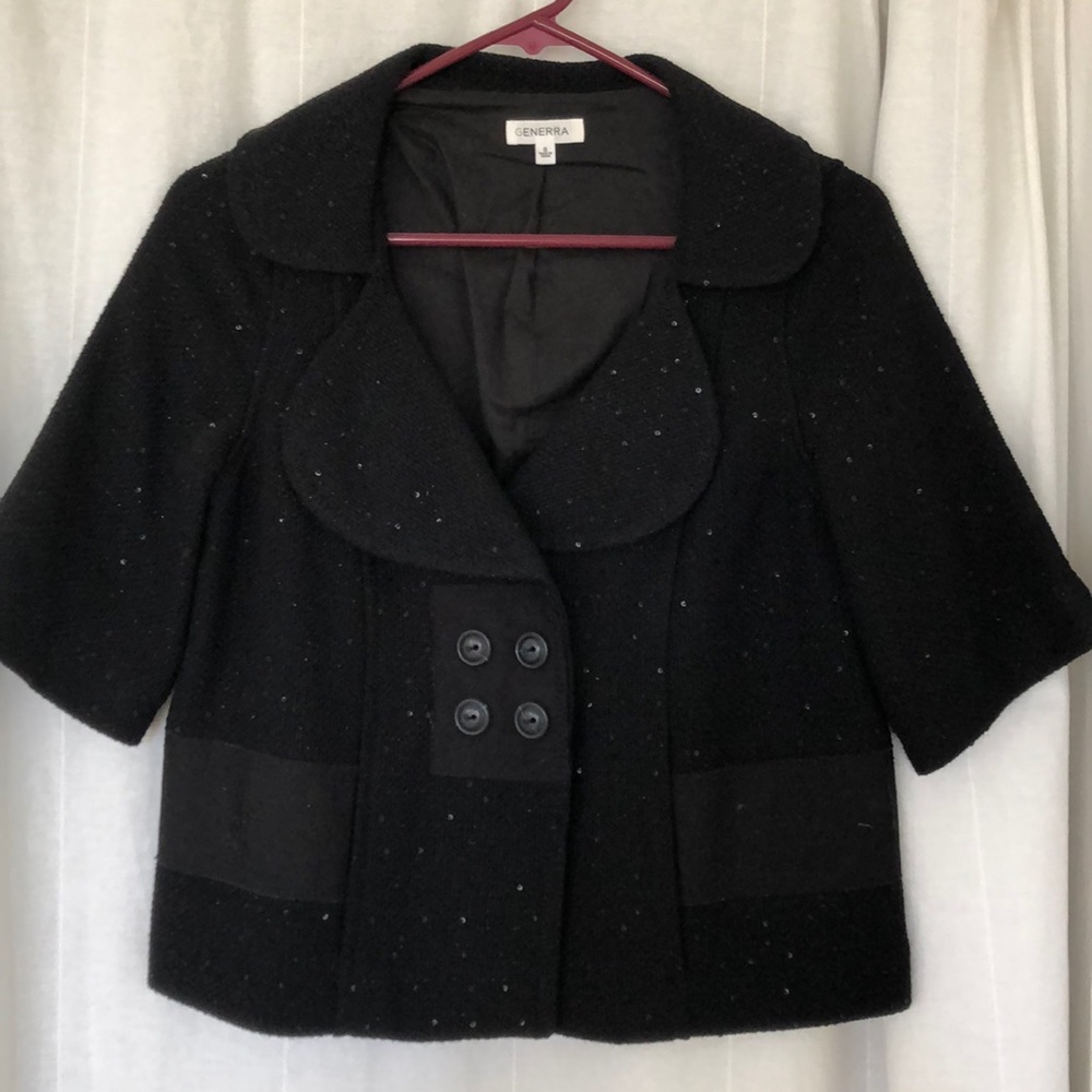 Generra black jacket with sequins size small NWOT vintage 200s